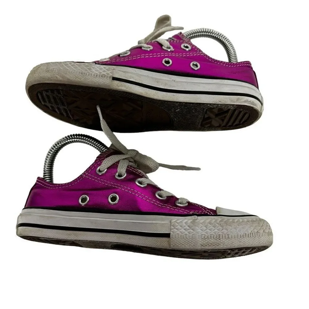 Converse All Star Dark Pink Shiny Sneakers Size 12